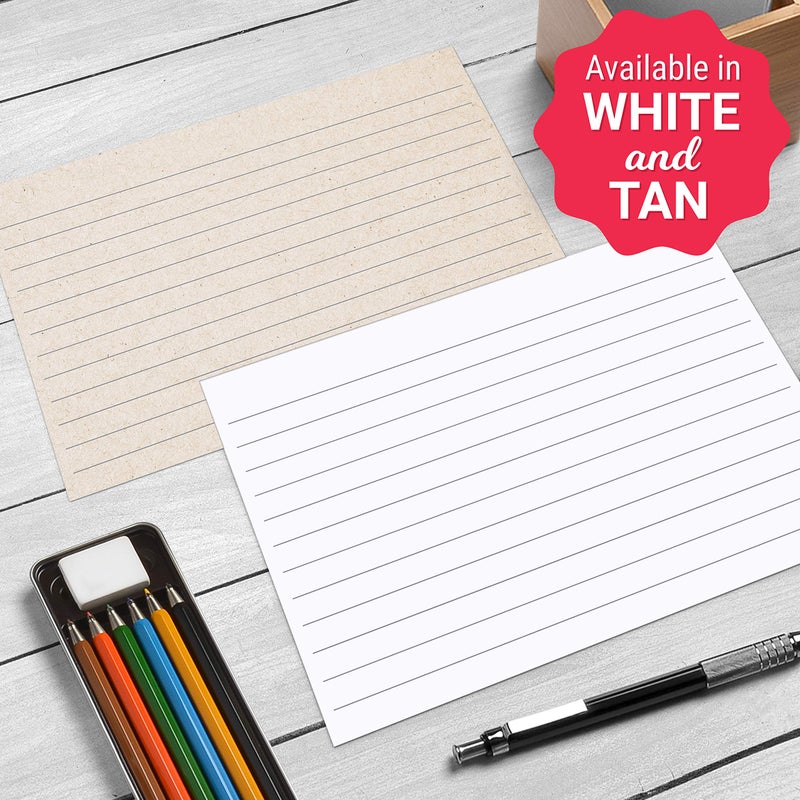 321Done Large Index Cards - Made in USA - Jumbo Size 5x7 Horizontal (Set of 50)  College-Ruled Lined Notecards Double-Sided  Thick Heavy Duty Cardstock  Simple Note Cards with Lines  White XL - Image 5